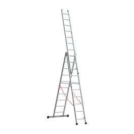 Euro-Profi Mehrzweckleiter 3-tlg. Mod. S307 - Sprossenanzahl: 3 x 10, max. Arbeitshöhe: 8,15 m
