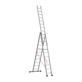 Euro-Profi Mehrzweckleiter 3-tlg. Mod. S307 - Sprossenanzahl: 3 x 11, max. Arbeitshöhe: 8,75 m