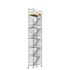 Alu Fahrgerüst Mod. FP (Treppenturm) - Breite: 1,30 m, Länge: 2,50 m - Arbeitshöhe: 12,30 m