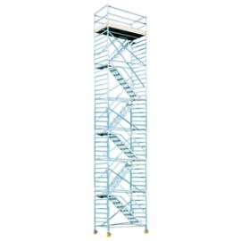 Alu Fahrgerüst Mod. F (Treppenturm) - Breite: 1,30 m, Länge: 2,50 m - Arbeitshöhe: 14,30 m