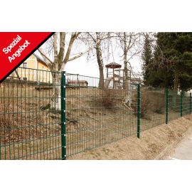 Gartenzaun Set 10 lfm, Farbe: grün, Höhe: 103 cm, Doppelstabmatten 6/5/6 Aktion
