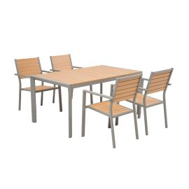 Gartengarnitur Atlanta 5-teilig - Aluminiumfarbe: graualuminium