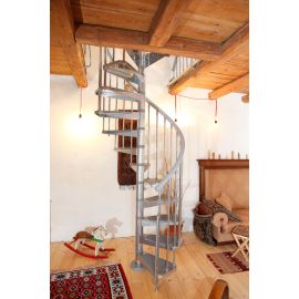 Spindeltreppe Perth - Farbe: chrom, Durchmesser: 140 cm, Abverkauf  