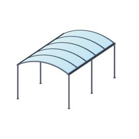 Carport – Farbe: anthrazit, Breite: 3000 mm, Tiefe: 5000 mm, 2500 mm