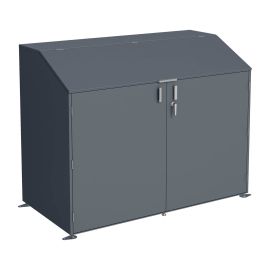 Fahrradgarage – Farbe: anthrazit, Maße: 2000 x 1000 x 1569 mm