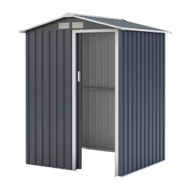 Gerätehaus Kompakt 1, Farbe: anthrazit, Dachlänge: 1550 mm, Dachbreite: 1300 mm, Gesamthöhe: 1860 mm