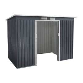 Gerätehaus Kompakt 3 - Farbe: anthrazit, Dachlänge: 2770 mm, Dachbreite: 1300 mm, Gesamthöhe: 1730 mm
