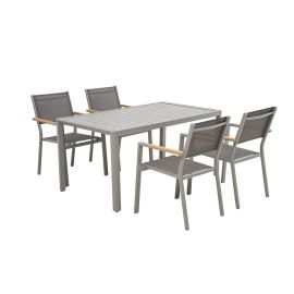 Josef Steiner Gartentischgruppe 5-teilig - Farbe: graualuminium