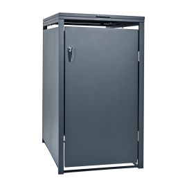 Mülltonnenbox 1-flügelig - Farbe: anthrazit, Breite: 66 cm, Höhe: 116 cm, Tiefe: 80 cm