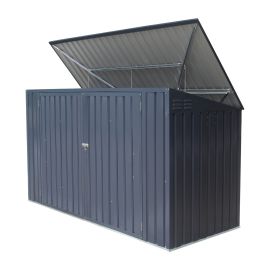 Mülltonnenbox / Gerätehaus - Farbe: anthrazit, Länge: 2350 mm, Breite: 1000 mm, Höhe: 1300 mm 