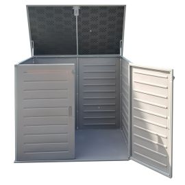 Mülltonnenbox / Gartenbox - Breite: 1400 mm, Tiefe: 820 mm, Höhe: 1245 mm, Rauminhalt: 1170 l