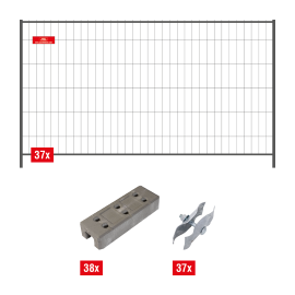 Mobilzaun / Bauzaun - XXL Set - ca. 130 lfm - Höhe: 2 m
