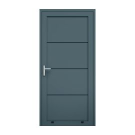 Alu Nebeneingangstür 1-flügelig - Maße: 1000 x 2000 mm (B x H), Farbe: anthrazit RAL 7016, Anschlag: innen rechts - DIN rechts