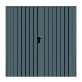 Stahl Flügeltor 2-flügelig ohne Dämmung - Maße: 2000 x 2000 mm (B x H), Farbe: anthrazit RAL 7016, Öffnungsrichtung: DIN links