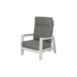 Gartensessel Houston aus Aluminium - Aluminiumfarbe: weiß, Stofffarbe: dunkelgrau