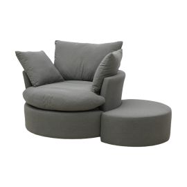 Outdoorsofa Lisboa Sitzgruppe wasserdicht - bestehend aus 1x Sofa drehbar, 1x Hocker und 1x Cover wasserdicht