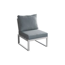 Loungeerweiterung Lissabon aus Aluminium - Aluminiumfarbe: graualuminium, Stofffarbe: dunkelgrau