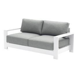 Loungesofa 2-Sitzer London aus Aluminium - Farbe: weiß, Maße: 1780  x 840 x 670 mm
