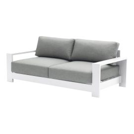 Loungesofa 3-Sitzer London aus Aluminium - Farbe: weiß, Maße: 2150 x 840 x 670 mm