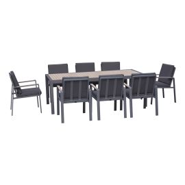 Essgruppe Nice Set – bestehend aus 8x Gartensessel, 1x Gartentisch