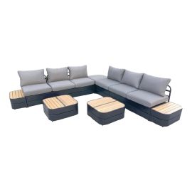 Sitzgruppe Valencia - bestehend aus 2x Loungesofa 2-Sitzer, 2x Loungesofa 1-Sitzer, 1x Loungesofa Eck, 2x Abstelltisch, 2x Kaffeetisch