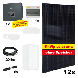 Photovoltaik POWER PLUS FULL BLACK 3 Komplettanlage - Gesamtleistung: 5 kWp, ohne Speicher