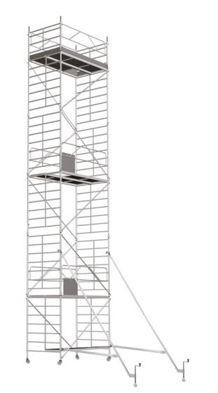 Alu-Fahrgerüst 2. Wahl, Breite: 1,50 m, Länge: 2,50 m - Gerüsth.: 11,60 m