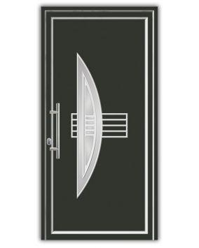 Aluminiumtür Mod. Alu Star 5 anthrazit - 1100 x 2100 mm (B x H), Anschlag: innen links - DIN links