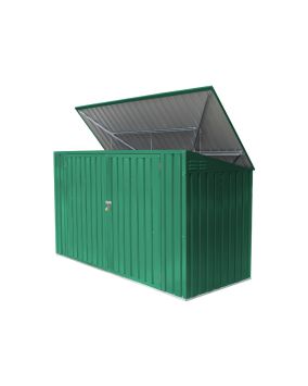 Mülltonnenbox / Gerätehaus - Farbe: grün, Länge: 2350 mm, Breite: 1000 mm, Höhe: 1300 mm 