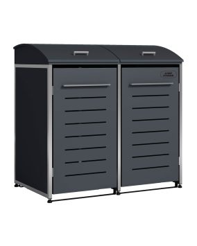 Mülltonnenbox 2-flügelig - Farbe: anthrazit, Breite: 139 cm, Höhe: 135,4 cm, Tiefe: 82,6 cm