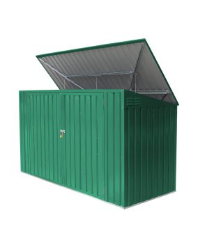 Mülltonnenbox / Gerätehaus - Farbe: grün, Länge: 2350 mm, Breite: 1000 mm, Höhe: 1300 mm 