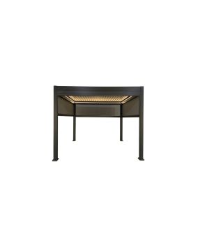 Pergola Dallas mit LED und Sonnenschutz - Farbe: anthrazit, Länge: 3000 mm, Breite: 3000 mm, Höhe: 2500 mm