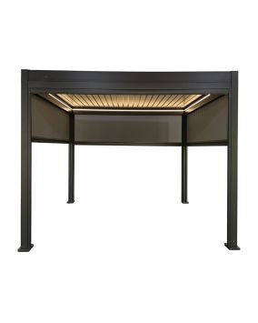Pergola Dallas 3 m x 3 m mit LED und Sonnenschutz - Farbe: anthrazit, Höhe: 2500 mm
