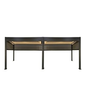 Pergola Dallas mit LED und Sonnenschutz - Farbe: anthrazit, Länge: 6000 mm, Breite: 3000 mm, Höhe: 2500 mm