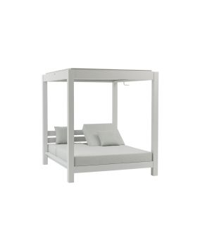 Loungeliege London aus Aluminium - Farbe: weiß, Maße: 2050 x 1800 x 2000 mm