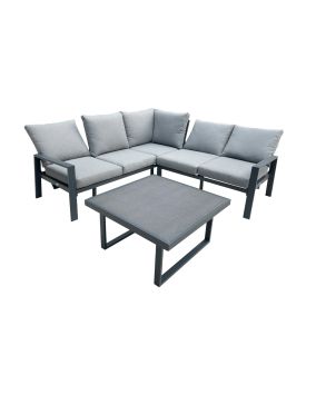 Sitzgruppe Pisa - 3-teilig aus Aluminium, Farbe: anthrazit 