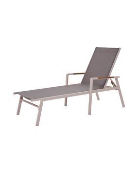 Sonnenliege Las Vegas - mit verstellbarer Rückenlehne aus Aluminium - Farbe: graualuminium, Länge: 1600/1870 mm, Breite: 685 mm, Höhe: 930 mm, Liegenhöhe: 350 mm
