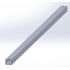 Aluminium Pfosten / Profil - Querschnitt: 100 x 80 mm, Länge: 3494 mm, Farbe: blank, Abverkauf Restposten