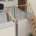 Brüstungsgeländer für Mod. Washington - Länge: 100 cm, Höhe: 90 cm, Farbe: silber, Holzart: Buche
