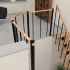 Brüstungsgeländer für Mod. Washington - Länge: 100 cm, Höhe: 90 cm, Farbe: schwarz, Holzart: Buche