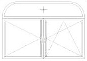 Rundbogenfenster mit D / DK - Fenster