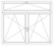 Zweiflügeliges Fesnter mit Kippoberlicht